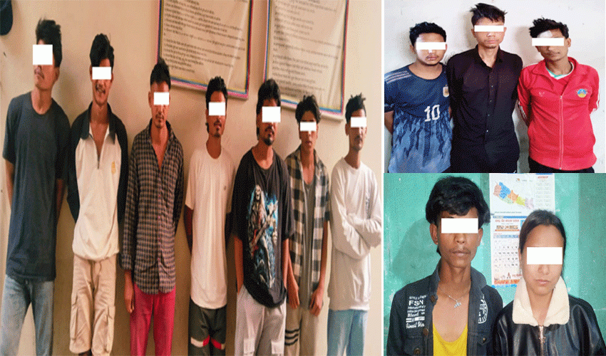 कैलालीमा खैरो हेरोईन र ७२ ट्याब्लेट औषधीसहित १२ जना पक्राउ